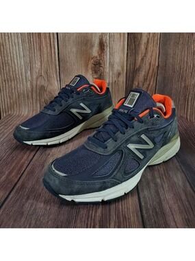 New Balance 990v4 Womens Size 10.5 B Blue Orange Walking Shoes USA Made W990NV4